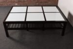 Vintage Ebonized Wood and Vitrolite Glass Coffee Table by Van Keppel and Green - Image 3