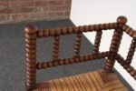 Diminutive Antique French 19th Century Bobbin Corner Chair with Rush Seat - Image 23