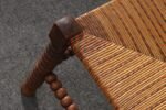 Diminutive Antique French 19th Century Bobbin Corner Chair with Rush Seat - Image 29