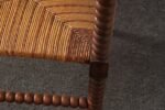 Diminutive Antique French 19th Century Bobbin Corner Chair with Rush Seat - Image 26