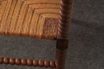 Diminutive Antique French 19th Century Bobbin Corner Chair with Rush Seat - Image 26
