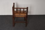 Diminutive Antique French 19th Century Bobbin Corner Chair with Rush Seat - Image 17