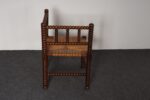 Diminutive Antique French 19th Century Bobbin Corner Chair with Rush Seat - Image 17