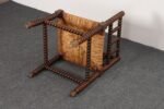Diminutive Antique French 19th Century Bobbin Corner Chair with Rush Seat - Image 19