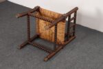 Diminutive Antique French 19th Century Bobbin Corner Chair with Rush Seat - Image 19