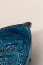 Italian Rimini Blu Glazed Leaf-Form Ceramic Vide Poche by Aldo Londi for Bitossi - Image 15