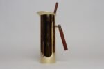 Italian Modern Brass-Plated Steel and Teak Cocktail Pitcher and Stirrer/Spoon - Image 7