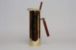 Italian Modern Brass-Plated Steel and Teak Cocktail Pitcher and Stirrer/Spoon - Image 7