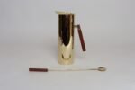 Italian Modern Brass-Plated Steel and Teak Cocktail Pitcher and Stirrer/Spoon - Image 5
