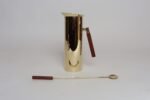 Italian Modern Brass-Plated Steel and Teak Cocktail Pitcher and Stirrer/Spoon - Image 5