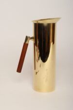 Italian Modern Brass-Plated Steel and Teak Cocktail Pitcher and Stirrer/Spoon - Image 9