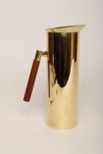 Italian Modern Brass-Plated Steel and Teak Cocktail Pitcher and Stirrer/Spoon - Image 9