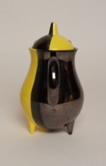 Vintage Vallauris Two Tone Gray and Yellow Ceramic Teapot by Auguste Lucchesi - Image 5