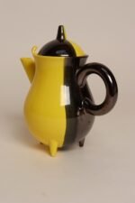 Vintage Vallauris Two Tone Gray and Yellow Ceramic Teapot by Auguste Lucchesi - Image 8