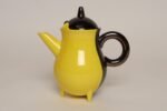 Vintage Vallauris Two Tone Gray and Yellow Ceramic Teapot by Auguste Lucchesi - Image 2