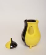 Vintage Vallauris Two Tone Gray and Yellow Ceramic Teapot by Auguste Lucchesi - Image 9