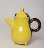 Vintage Vallauris Two Tone Gray and Yellow Ceramic Teapot by Auguste Lucchesi - Image 3