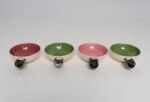 Set of Four Vintage Green and Pink Ceramic Ramekins/Ashtrays by Charles Wilton - Image 6