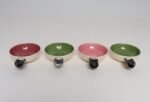 Set of Four Vintage Green and Pink Ceramic Ramekins/Ashtrays by Charles Wilton - Image 6
