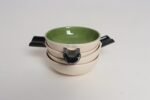 Set of Four Vintage Green and Pink Ceramic Ramekins/Ashtrays by Charles Wilton - Image 2