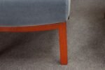 Pair of Mahogany and Blue Mohair Slipper Chairs by Edward Wormley for Dunbar - Image 18