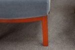 Pair of Mahogany and Blue Mohair Slipper Chairs by Edward Wormley for Dunbar - Image 18