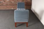 Pair of Mahogany and Blue Mohair Slipper Chairs by Edward Wormley for Dunbar - Image 15