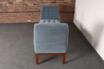 Pair of Mahogany and Blue Mohair Slipper Chairs by Edward Wormley for Dunbar - Image 15