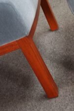 Pair of Mahogany and Blue Mohair Slipper Chairs by Edward Wormley for Dunbar - Image 27