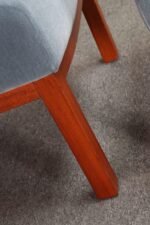 Pair of Mahogany and Blue Mohair Slipper Chairs by Edward Wormley for Dunbar - Image 27