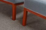 Pair of Mahogany and Blue Mohair Slipper Chairs by Edward Wormley for Dunbar - Image 28