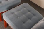 Pair of Mahogany and Blue Mohair Slipper Chairs by Edward Wormley for Dunbar - Image 20
