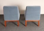 Pair of Mahogany and Blue Mohair Slipper Chairs by Edward Wormley for Dunbar - Image 14