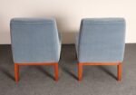 Pair of Mahogany and Blue Mohair Slipper Chairs by Edward Wormley for Dunbar - Image 14