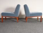 Pair of Mahogany and Blue Mohair Slipper Chairs by Edward Wormley for Dunbar - Image 10