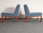 Pair of Mahogany and Blue Mohair Slipper Chairs by Edward Wormley for Dunbar - Image 10