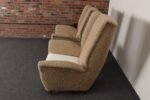 Pair of Italian Modernist High Back Lounge Chairs in Two-Tone Bouclé and Walnut - Image 10