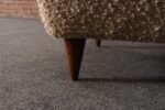 Pair of Italian Modernist High Back Lounge Chairs in Two-Tone Bouclé and Walnut - Image 31