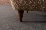 Pair of Italian Modernist High Back Lounge Chairs in Two-Tone Bouclé and Walnut - Image 31