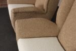 Pair of Italian Modernist High Back Lounge Chairs in Two-Tone Bouclé and Walnut - Image 33