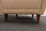 Pair of Italian Modernist High Back Lounge Chairs in Two-Tone Bouclé and Walnut - Image 24