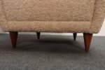 Pair of Italian Modernist High Back Lounge Chairs in Two-Tone Bouclé and Walnut - Image 24