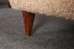 Pair of Italian Modernist High Back Lounge Chairs in Two-Tone Bouclé and Walnut - Image 28