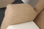 Pair of Italian Modernist High Back Lounge Chairs in Two-Tone Bouclé and Walnut - Image 21