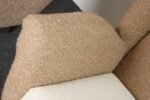 Pair of Italian Modernist High Back Lounge Chairs in Two-Tone Bouclé and Walnut - Image 21