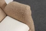 Pair of Italian Modernist High Back Lounge Chairs in Two-Tone Bouclé and Walnut - Image 22