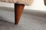 Pair of Italian Modernist High Back Lounge Chairs in Two-Tone Bouclé and Walnut - Image 27