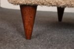 Pair of Italian Modernist High Back Lounge Chairs in Two-Tone Bouclé and Walnut - Image 26