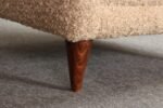 Pair of Italian Modernist High Back Lounge Chairs in Two-Tone Bouclé and Walnut - Image 25