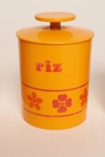 Vintage French Orange Melamine Ten Piece Canister / Spice Set by Sitap - Image 30